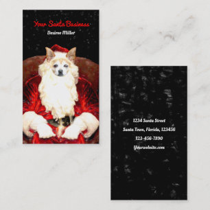 Santa Chihuahua Dog Red Funny Cute Holiday Pet Business Card