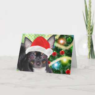 Santa Chihuahua Mickey Angel Merry Christmas Card
