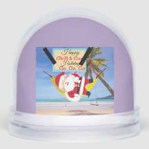 Santa chilling out hammock & palm trees