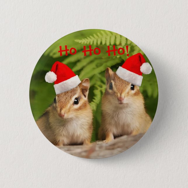 Santa chipmunks button (Front)
