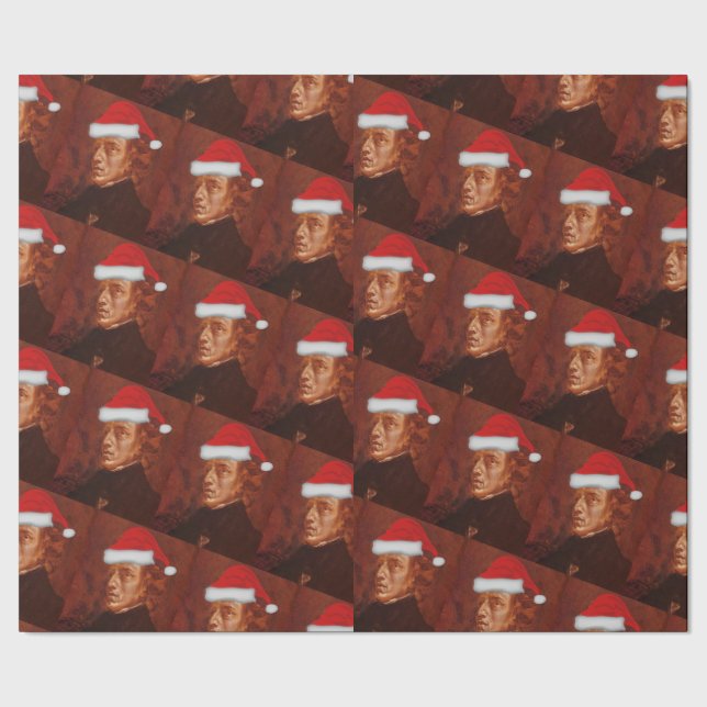 Santa Chopin Classical Music Delacroix Portrait Wrapping Paper (Seam)