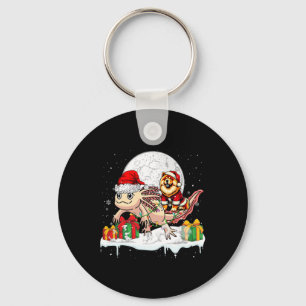 Santa Chow Chow Riding Axolotl Christmas Owner Kid Keychain