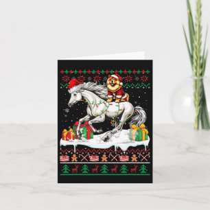 Santa Chow Chow Riding Horse Christmas Sweater Lov Card