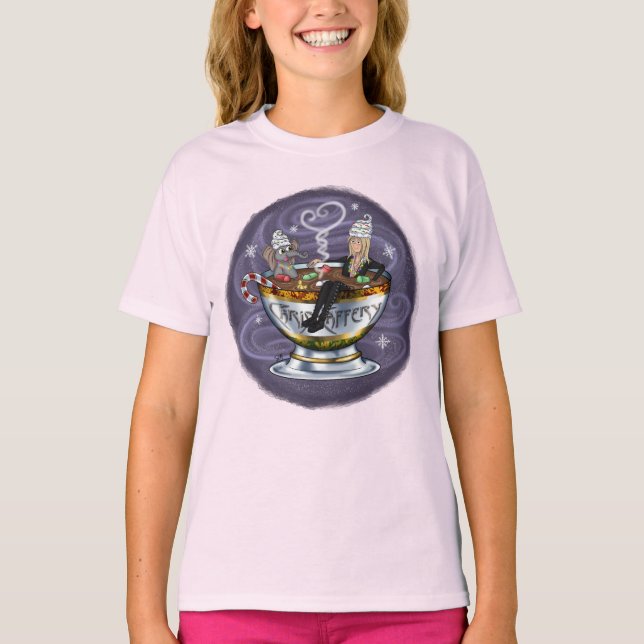 Santa Chris & Wilbur Hot Tubbin' Girl's T-shirt (Front)