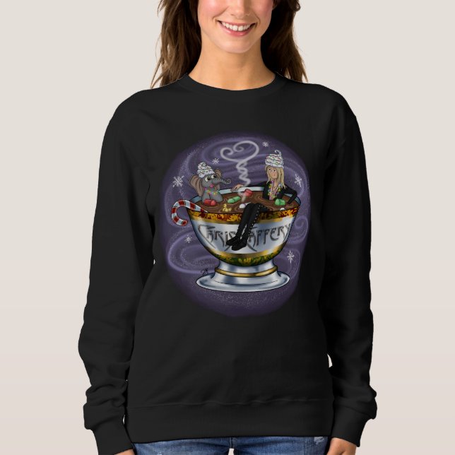 Santa Chris & Wilbur Hot Tubbin' Women's Sweatshirt (Front)