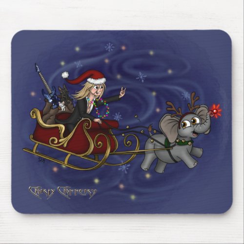 Santa Chris  Wilbur Sleigh Ride Mouse Pad