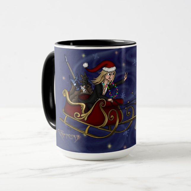 Santa Chris & Wilbur Sleigh Ride Mug (Front Left)