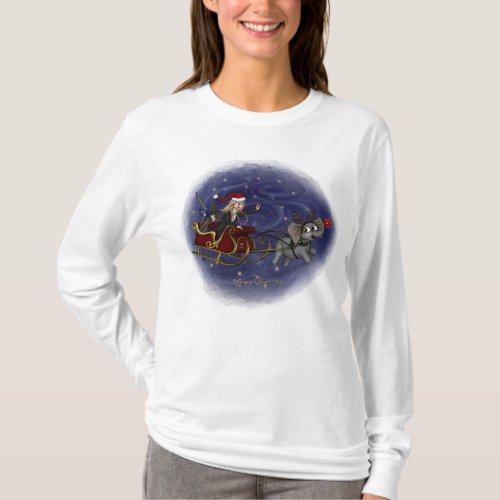 Santa Chris  Wilbur Sleigh Ride Women Long Sleeve T_Shirt