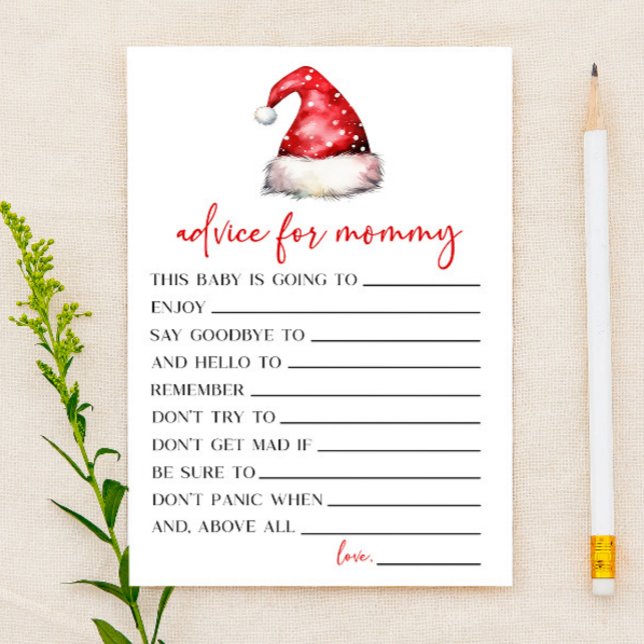 Santa Christmas Advice Baby Shower Game Activity Stationery (Creator Uploaded)