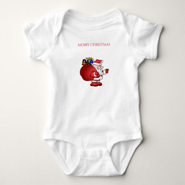 Santa christmas baby jersey bodysuit. bodysuit (Front)