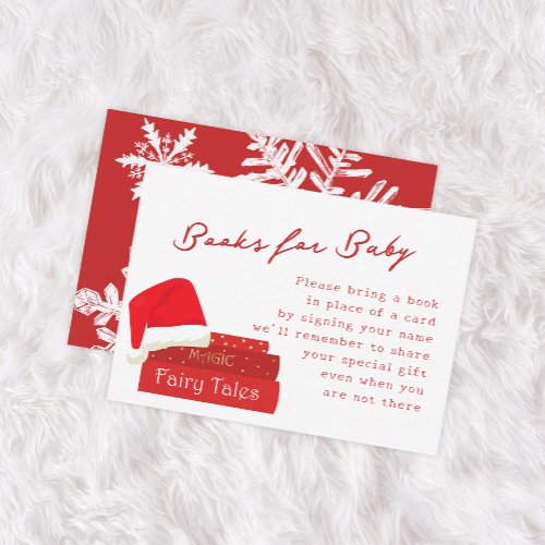 Santa Christmas Baby Shower Books For Baby Enclosure Card