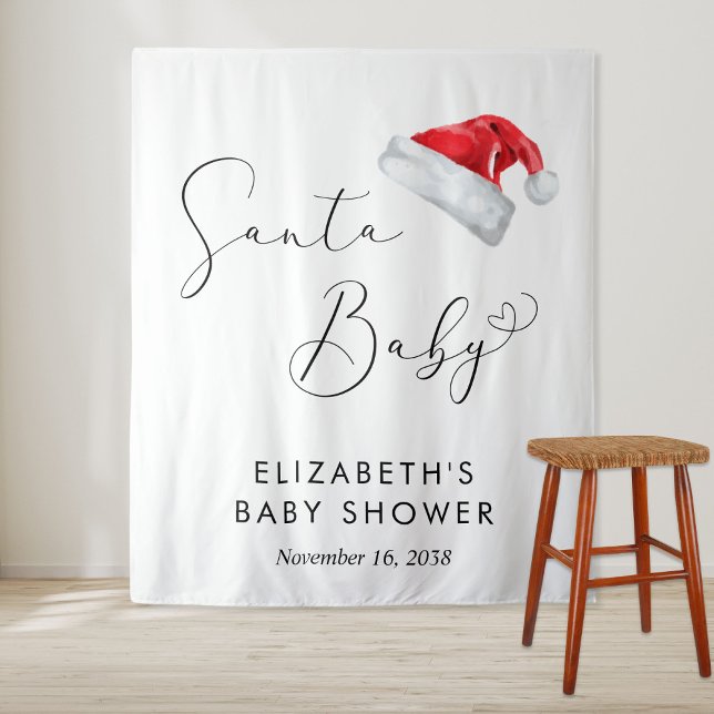 Santa Christmas Baby Shower Welcome Photo Backdrop (Creator Uploaded)