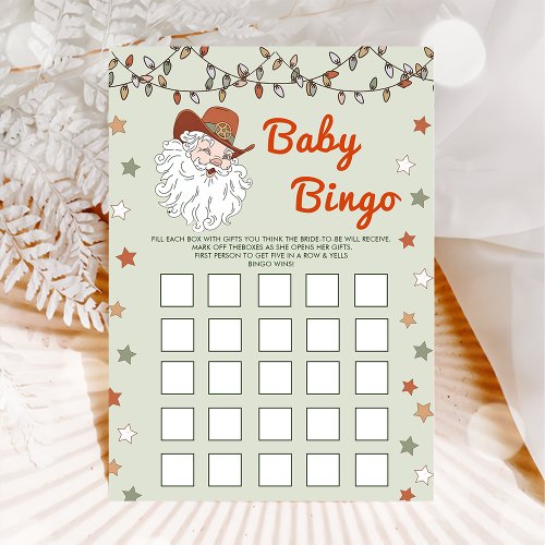 Santa Christmas Birthday Party Bingo Game Card