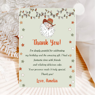 Santa Christmas Birthday Thank You Card
