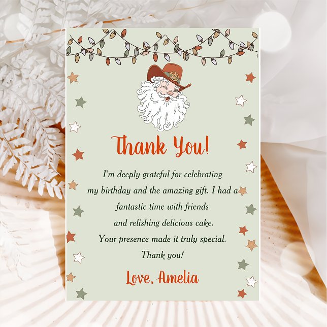 Santa Christmas Birthday  Thank You Card (Creator Uploaded)