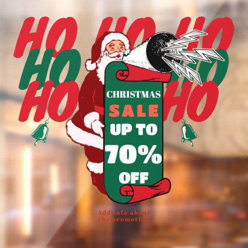 Santa Christmas Business Sale Promotion Advert Window Cling