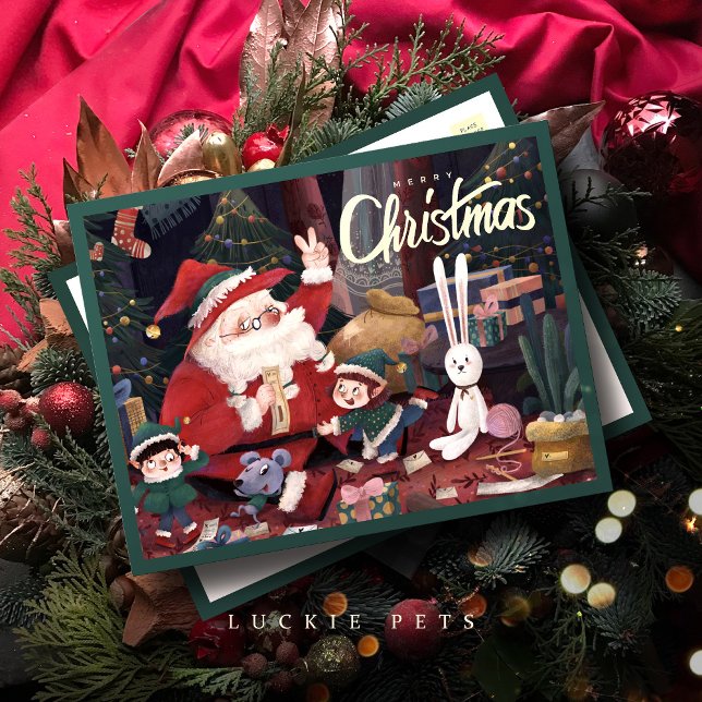 Santa Christmas Card with Gold (Creator Uploaded)