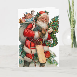 Santa Christmas Card With Matching Postage