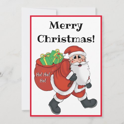 Santa Christmas Cartoon Holiday Card