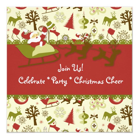 Santa Christmas Cheer Invitation  Zazzle.com