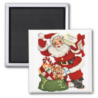 Santa & Christmas Cheer Vintage Magnet