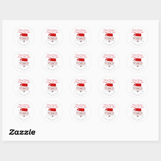 Santa Christmas Classic Round Sticker (Sheet)