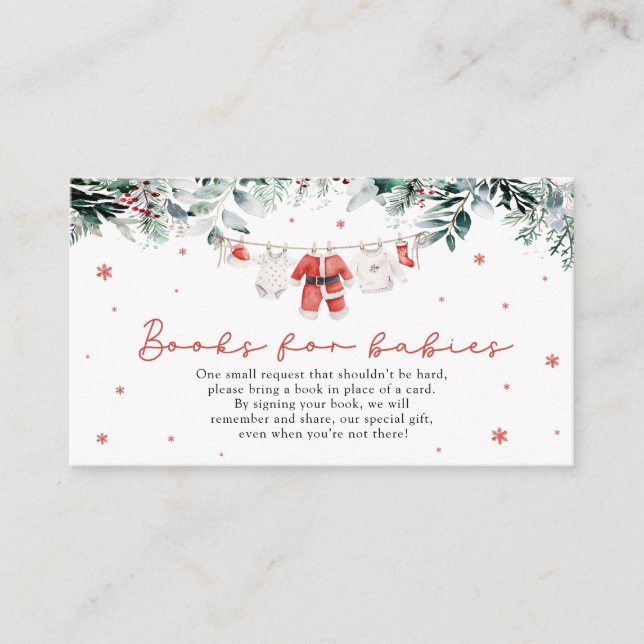Santa Christmas Clothesline Twins Books for Babies Enclosure Card (Front)