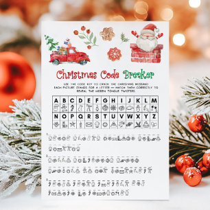 Santa Christmas Code Breaker Game Holiday Card