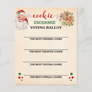 Santa Christmas Cookie Exchange Voting Card Flyer