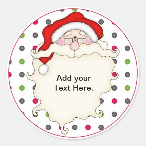 Santa Christmas Cupcake Toppers Stickers