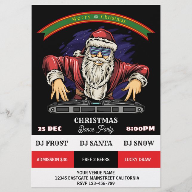 Santa Christmas Dance Party Flyer (Front)