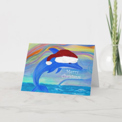 Santa Christmas dolphin cards