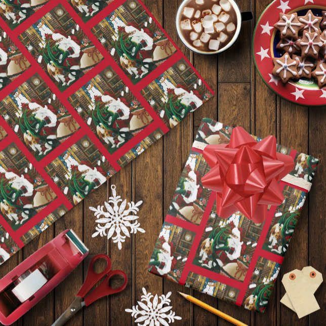 Santa Christmas Dragon Fantasy Wrapping Paper (Creator Uploaded)
