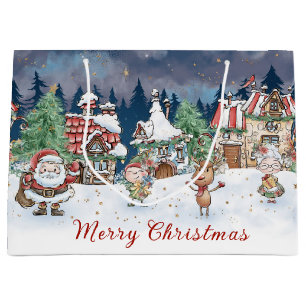 Santa Christmas Elf Rudolph Gift Bag