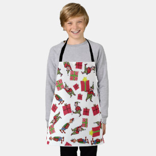 Santa Christmas Elves boys chef apron