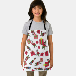 Santa Christmas Elves girls chef apron
