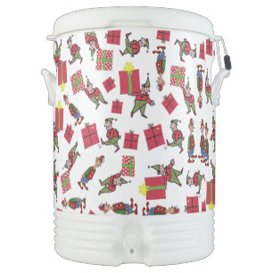 Santa Christmas Elves Igloo beverage cooler 10 gal