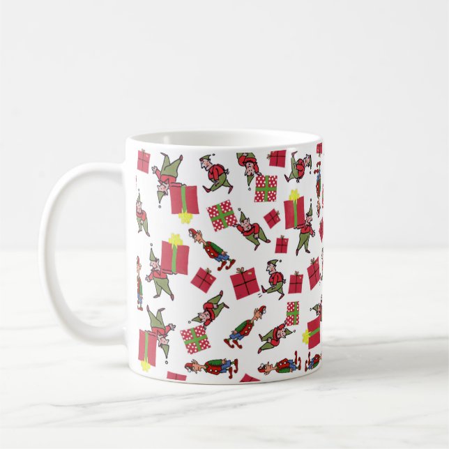 Santa Christmas Elves mug (Left)