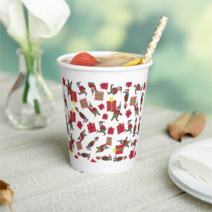 Santa Christmas Elves paper cups