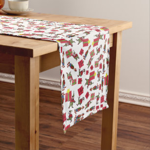 Santa Christmas Elves table runner