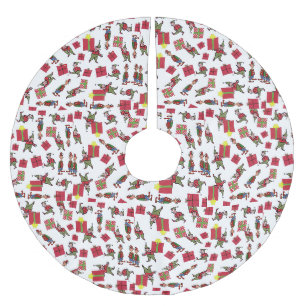 Santa Christmas Elves tree skirt