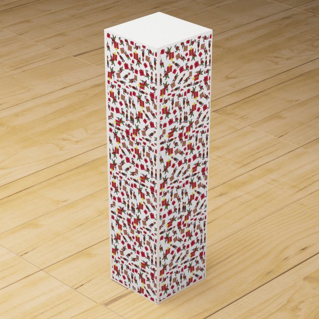 Santa Christmas Elves white wine box (Front)