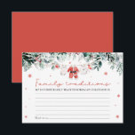 Santa Christmas Family Tradition Baby Shower Game Enclosure Card<br><div class="desc">Celebrate the season with our Red Santa Christmas Baby Clothes Family Tradition Baby Shower Game! This heartwarming activity invites guests to share their favorite family traditions while enjoying the festive spirit of the holidays. Each guest writes down their most cherished holiday tradition, and the mom-to-be reads them aloud. Everyone can...</div>
