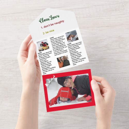 Santa Christmas Family Update Newsletter All In One Invitation