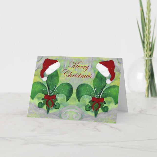 Santa Christmas fleur de lis cards from my art. (Front)
