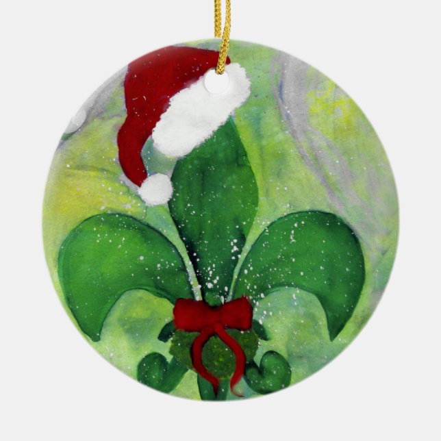 Santa Christmas Fleur de lis ornament (Front)