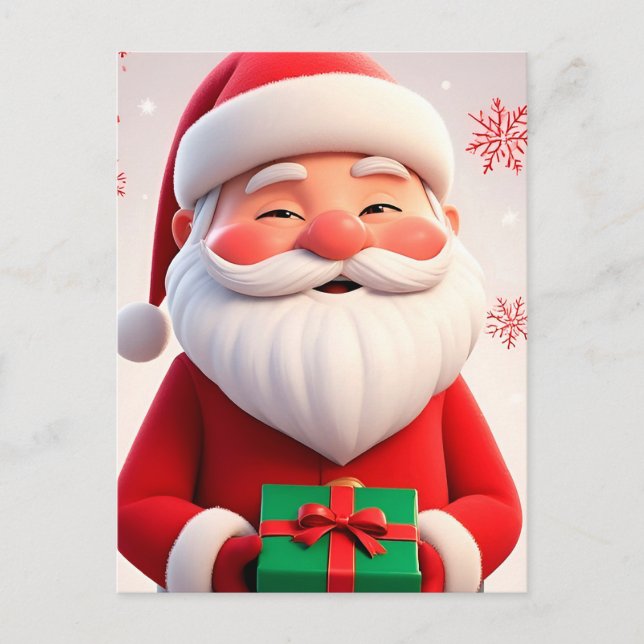 ❄️ Santa Christmas Gift Magic 🎄 Festive Holiday Postcard (Front)