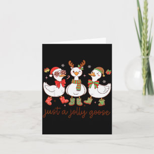 Santa Christmas Goose Just A Jolly Goose Kids Boys Card