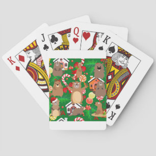 Santa christmas gopher poker cards