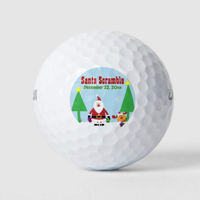 Santa Christmas Holiday Custom Tournament Golf Balls (Front)